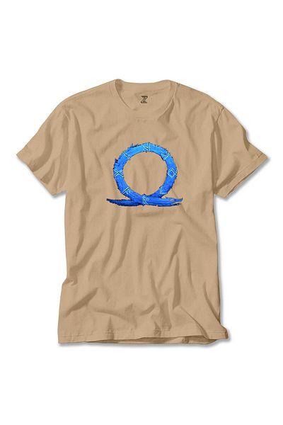 Z zepplin Κρεμ μπλουζάκι God of War Ragnarok Blue Logo