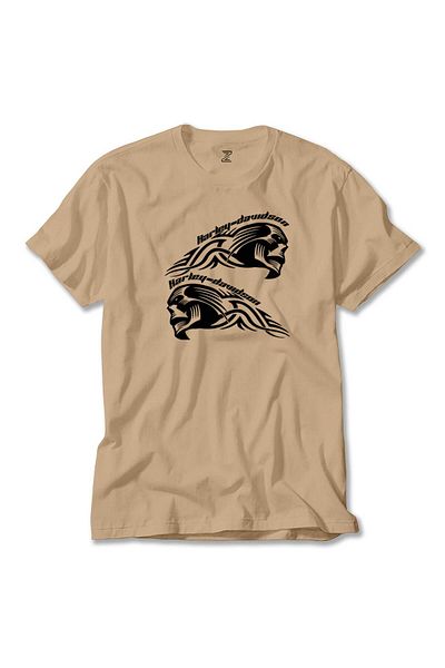 Z zepplin T-shirt Harley Chopper Skull Text Cream