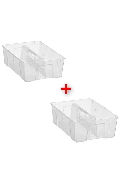 IKEA 2 Adet Kulplu Saklama Kutusu 37x25x12 Cm İkea 2'li Set Plastik Tutacaklı...