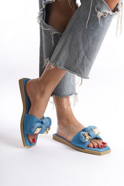 BAKGİY Papuci cu panglică pentru femei Baby Blue BG1166-122-0004