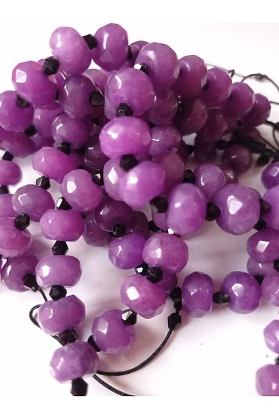 PİRAMİGO Crown Chakra Lavender Amethyst Bracelet 12mm Facet Cut Natural Stone