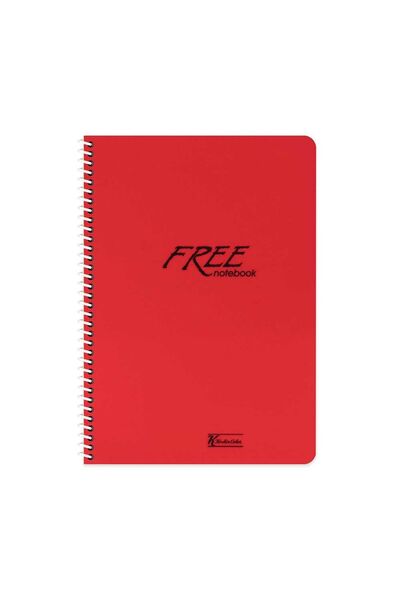 KESKİN COLOR Keskin Color Free Spiralli Kırmızı Plastik Kapak 120 Yaprak A4 K...