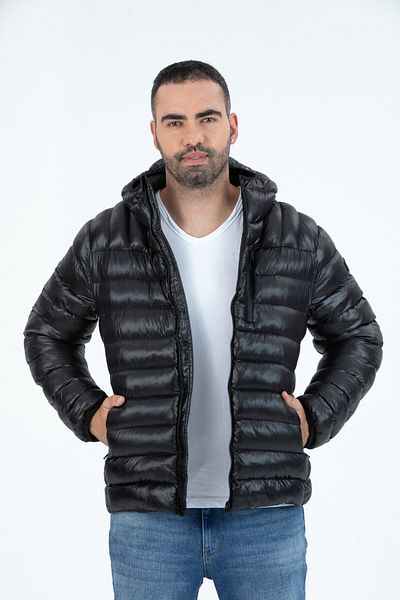 G-FOX Ανδρικό κοντό αθλητικό πουπουλένιο παλτό με σταθερή κουκούλα 9714