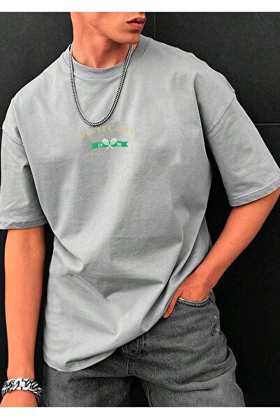 over head oh Muška siva jakna Mount Štampano prevelike veličine T-shirt