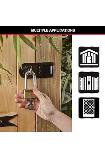Master Lock Padlock - Heavy Duty, Key, Laminated Steel, Weather Resistant M5BEU