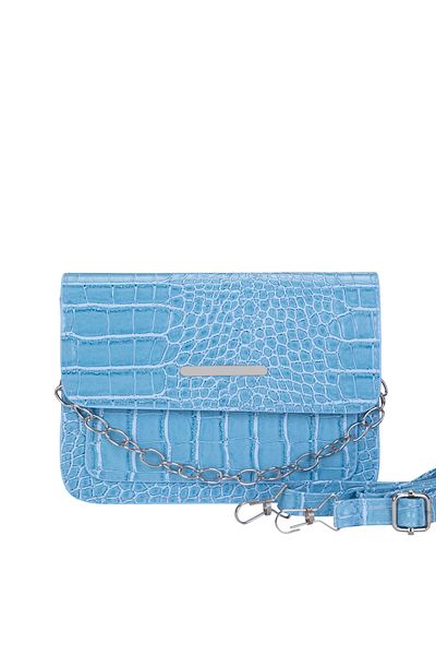 Cicomagaza Baguette clutch damă cu model crocodil - curea cu lanț
