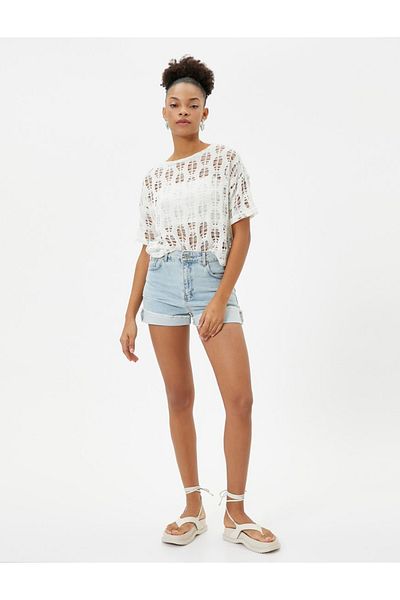 Koton Γυναικείο T-shirt εκρού - 4sal10186ık