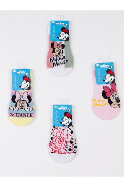 Minnie Mouse Παιδικά 4 ζευγάρια αθλητικά κάλτσες με άδεια χρήσης 19826
