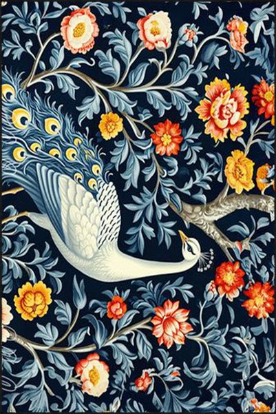 Rugs Modern Halı Covor decorativ cu model de păun, cu bază țesută miravip1140
