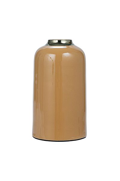 Warm Design Enameled Metal Vase - Stylish and Useful