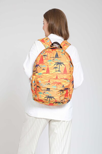 Street Bag Palm Tree Patterned Unisex Summer Boat - Waterproof Backpack, Daily and Camping Use