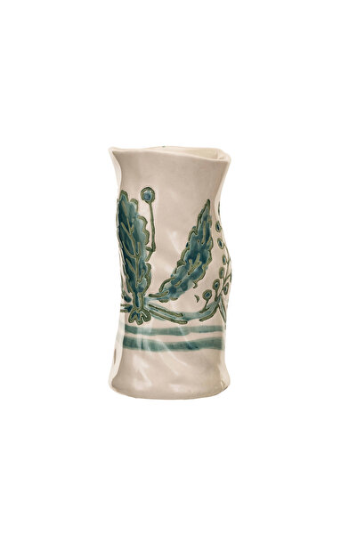 Warm Design El Boyamalı Organik Formlu Balmumu Desenli Vazo ©