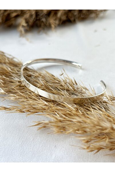 Atölye Merdiven Unisex Basic Gümüş Kelepçe Bileklik