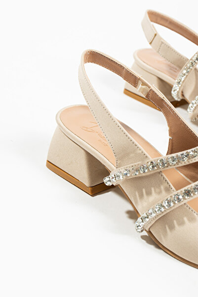 DUXAL SHOES kadın taşlı şık babet-topuklu ayakkabı-LİNDA