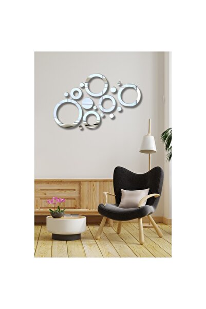 Bir Reklam Gümüş Pleksi Ayna Daireler Duvar Dekoru Salon Oturma Yatak Odası O...