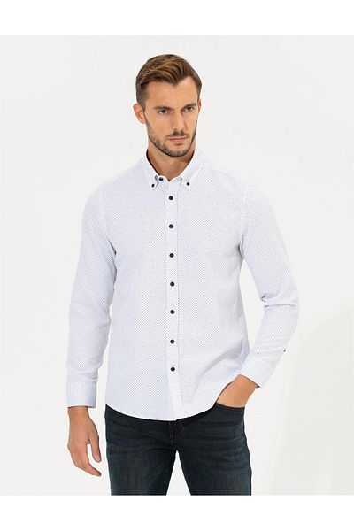 Pierre Cardin Ανδρικό πουκάμισο Navy Blue