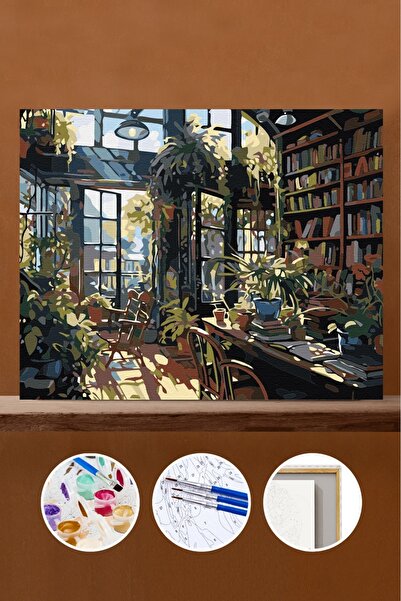 Pastelya Sayılarla Boyama Seti Çerçeveli Kasnaklı Rahat Köşe 60x75 cm