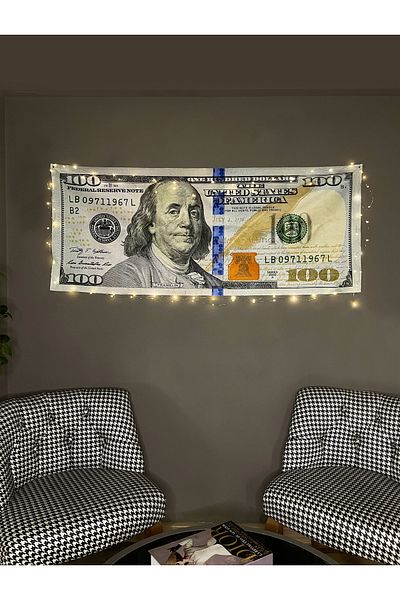Dokumio 100 de dolari Wallcloth Succesul este o expresie solidă a studiului și a viselor Tapestry