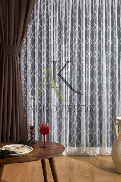 Karesi ГОТОВА ЗА ИЗПОЛЗВАНЕ КАФЯВА ПЛЪТНА ЗАВЕСА 1X2,5, ЕДИН ПАНЕЛ, 9249