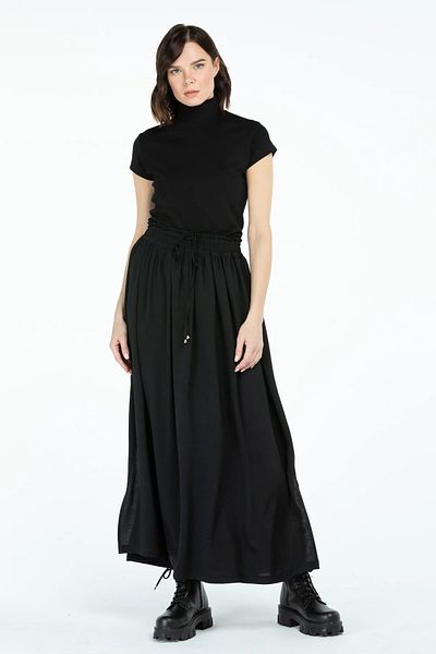 Ekol Unlined Elastic Waist Black Women's Skirt 24EKL02100