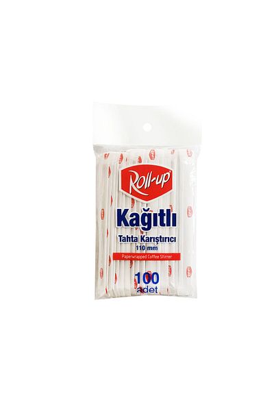 Roll-Up 11cm Wrap Wood Stirrer - Single Roll Up, Pack of 100