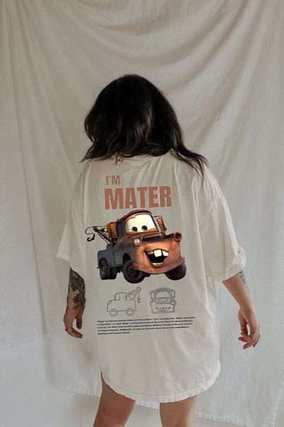 Touz Moda I'am Mater Printed White T-shirt