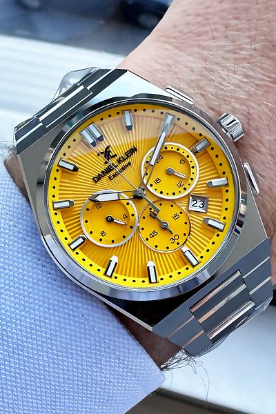 Daniel Klein Exclusive Men's Wristwatch 3 Atm Waterproof Silver Color Steel Cord + Bracelet Gift DKE2086C3