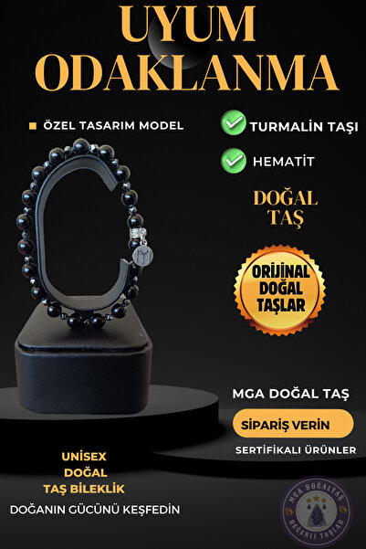 MGA DOĞAL TAŞ Natural Tourmaline Stone Bracelet - Harmony Focus Bracelet