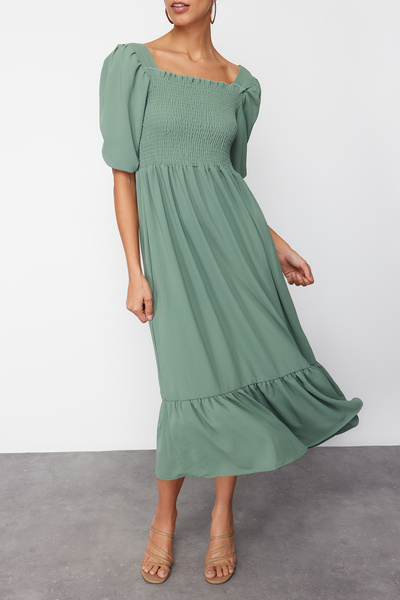 Edit by Trendyol Rochie țesută obișnuită kaki TEDSS24EL00079