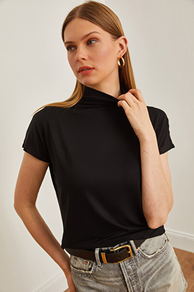 Olalook Černá halenka Ayraca s límečkem - BLZ-19002579