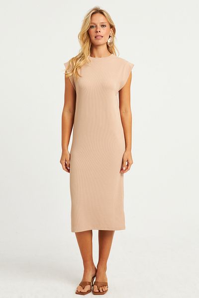 Cool & Sexy Dámské kamenné základní midi šaty DMR279