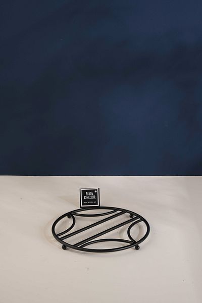 mba decor metal bending art 1.Quality Stainless Black Coating Heat Resistant Trivet 20 Cm Tableware Presentation Kitchen
