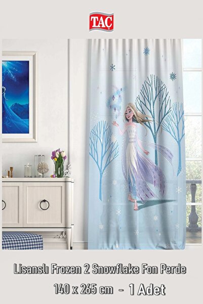 Taç Licensed Frozen Girl's Room Background Curtain Ready for Single Use