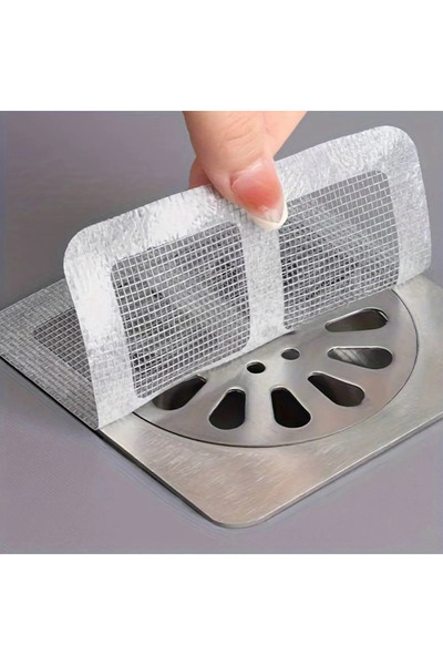 Busstier Tek Kullanımlık Banyo Gideri Süzgeci ve Yapışkanlı  Saç Kıl Tutucu 1...