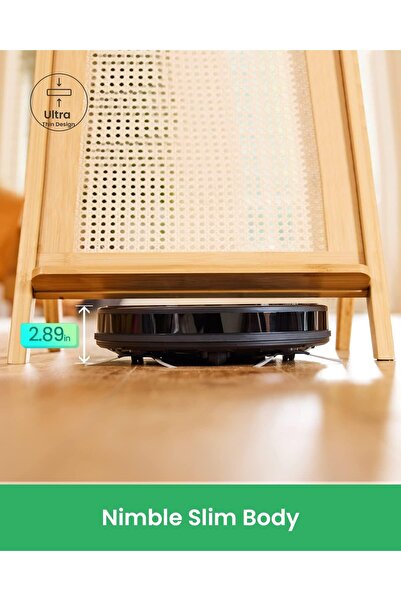 Vactidy Robot Süpürge - Güçlü Emiş, Evcil Hayvan Tüyü ve Toz İçin İdeal, Uygulama ve Sesli Asistan Özellikli