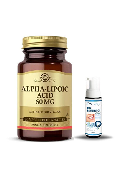 Solgar حمض ألفا ليبويك 60 ملغ - 30 كبسولة رغوة تبييض الأسنان هدية