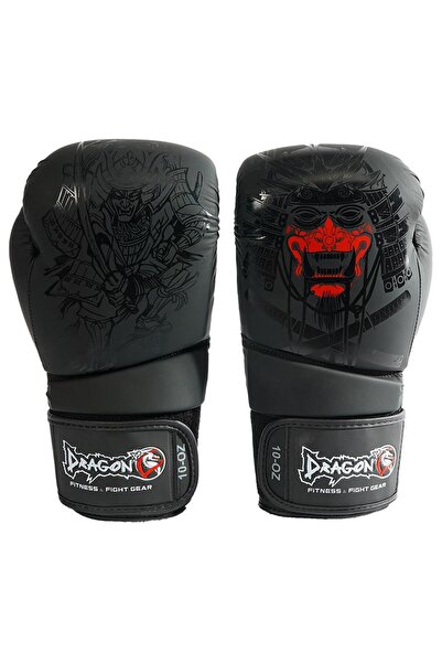 Dragondo Yakuza Kick Boks Eldiveni Boks Eldiveni Siyah Renk Cırtlı Model angerfist