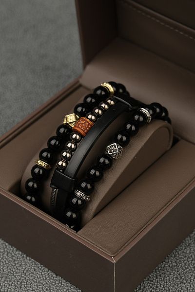 Jack Ferrero MEN'S 3-PIECE SET COMBINATION BRACELET SET