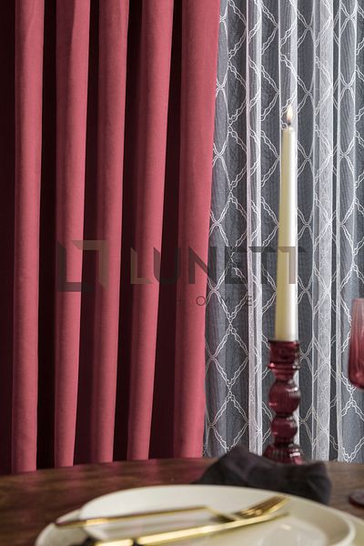 LUNETT HOME READY TO USE DRIED ROSE FLAT FREE EXTRAFORCED FLAT SEWING FON CURTAIN SINGLE WING 9211
