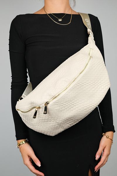 LuviShoes VENTA Beige Mesh Women's Large Waist Bag