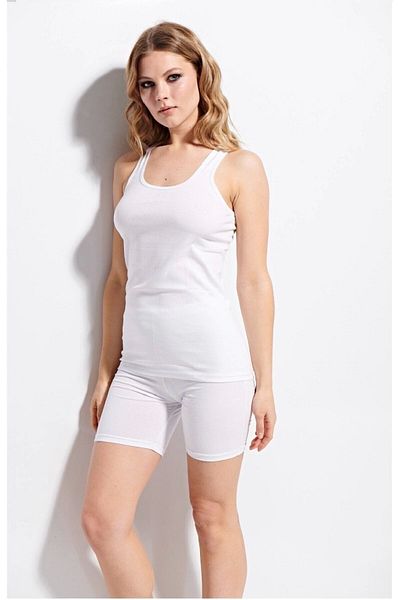 Kolcu White Lycra Cotton Women's Sports Undershirt - Kb2550