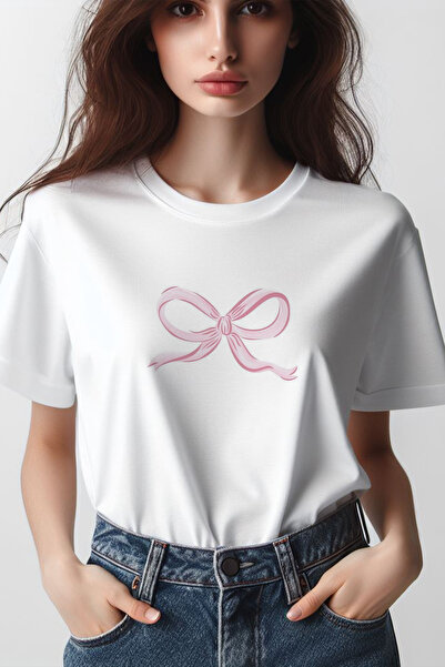 Vordevia Κορδέλα με φιόγκο με στάμπα κορδέλα κοκέτα 2024 Fashion White Oversi...