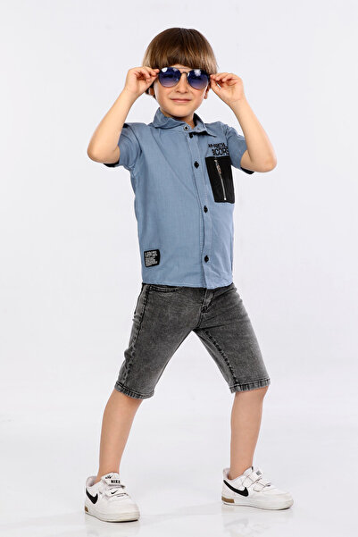 Hola Kids Двохкомпонентний комплект м'якої сорочки та джинсових капрі для хлопчиків Hlk5060165