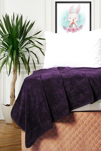 Mislina Home Tiny Wellsoft Baby Kids Blanket Purple 100x150 cm
