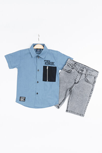 Hola Kids Двохкомпонентний комплект м'якої сорочки та джинсових капрі для хлопчиків Hlk5060165