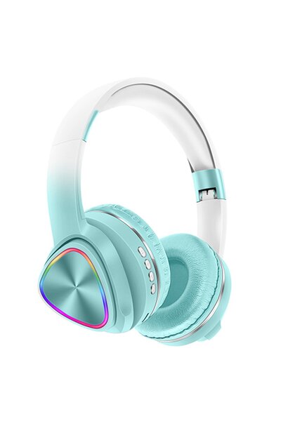 eyl techno Kablosuz Bluetooth Kulak Üstü Renkli Led Işıklı Mikrofonlu Sd Kart...