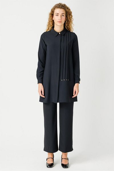 Esswaap Black Stitching Detailed Trousers Set
