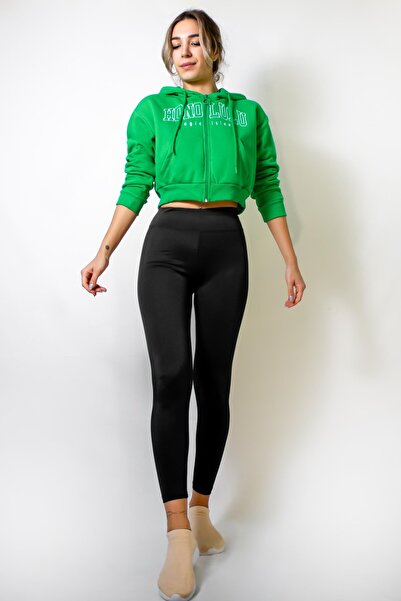 ARESMODA Kadın Siyah Yüksek Bel Esnek DiscoTayt