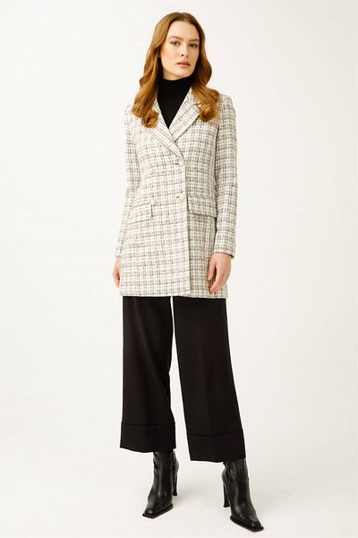 Esswaap Costum cu pantaloni cu închidere la două piepturi alb