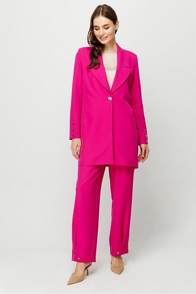 Esswaap Snap Detailed Oversize Jacket Trousers Set Fuchsia